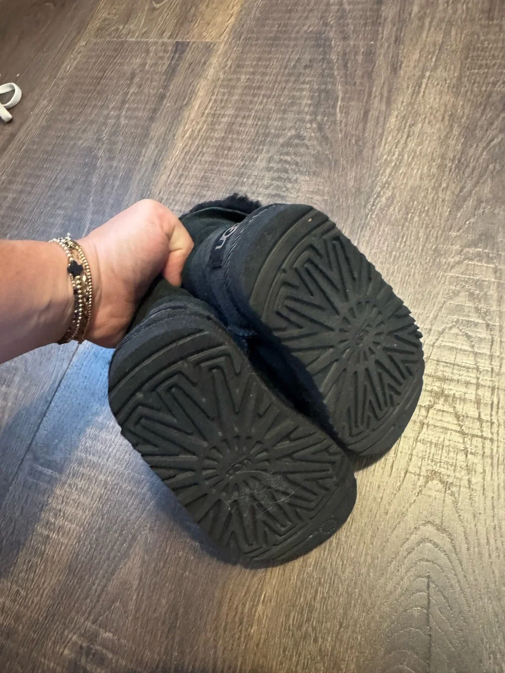 UGG Toddler Keely Toggle Suede Boots Black Size 6